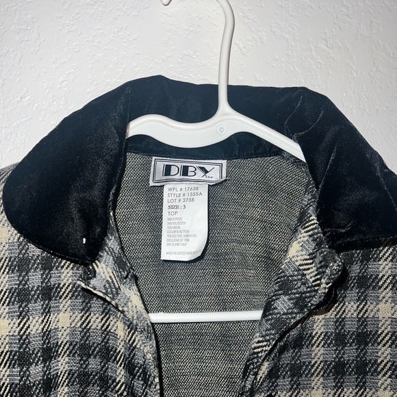 DBY Plaid jacket and dress with black velvet buttons and Collar - Picture 1 of 10